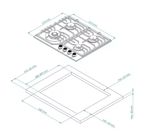 Газовая варочная панель Kuppersberg FG 601 C Bronze4.jpg