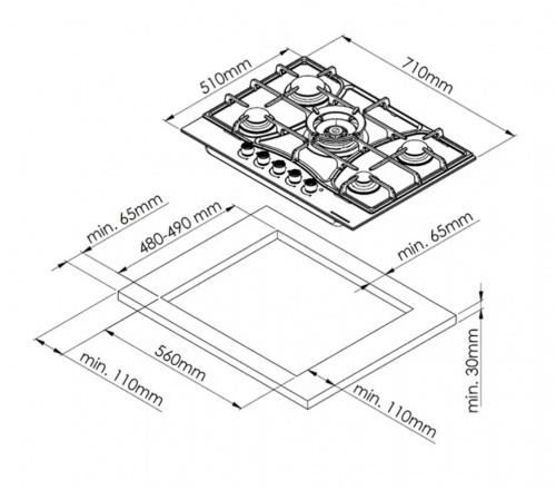 Газовая варочная поверхность Kuppersberg FG 73 B5.jpg