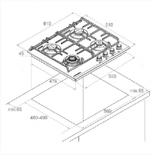 Газовая варочная панель Kuppersberg FG 63 B3.jpg