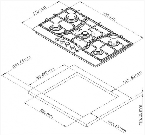Газовая варочная панель Kuppersberg FS 910 C Bronze2.jpg
