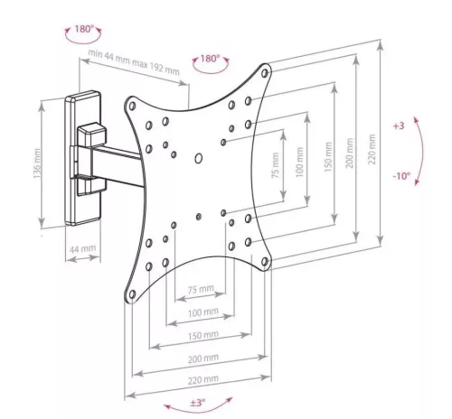 Кронштейн на стену Arm media MARS-3 black1.jpg Кронштейн на стену Arm media MARS-3 black1.jpg