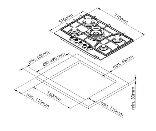 Газовая варочная панель Kuppersberg FS 73 X3.jpg